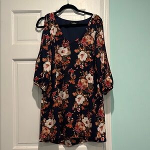 Lulu's Floral Mini Dress - Black and Orange
